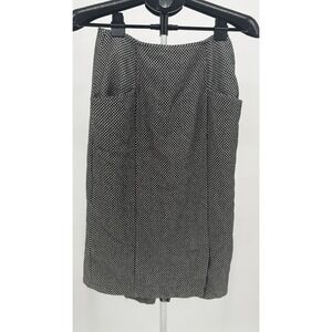 VTG Ann Taylor Skirt Womens‎ 8 Wool Blend Pockets Black/White Made in France 90s